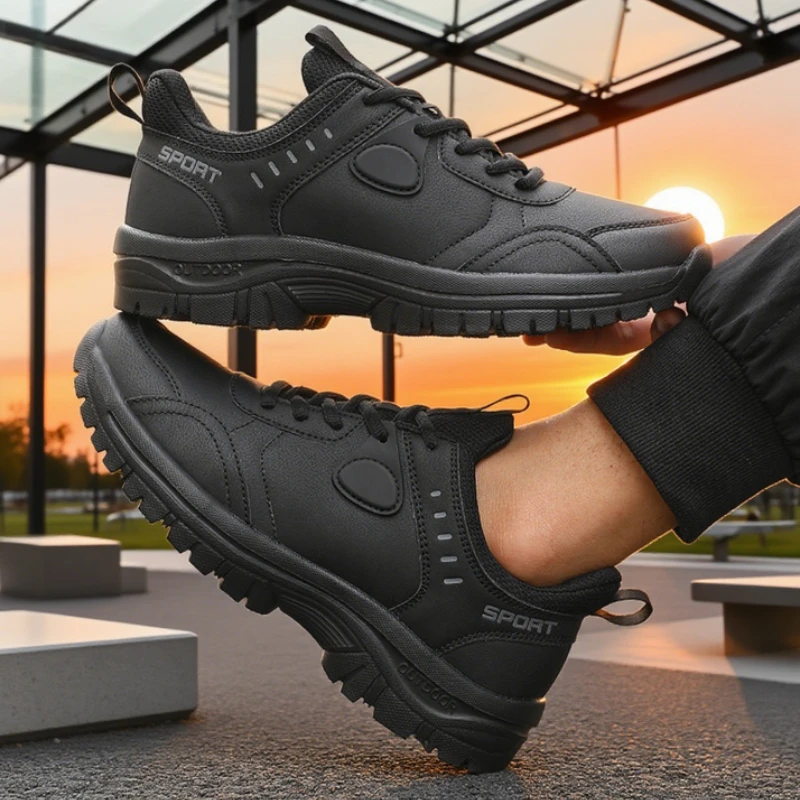 Men's Hiking Shoes Outdoor Camping Waterproof Wear-resistant Work Shoes Anti Slip Breathable Lace Up Training Men's Sneakers