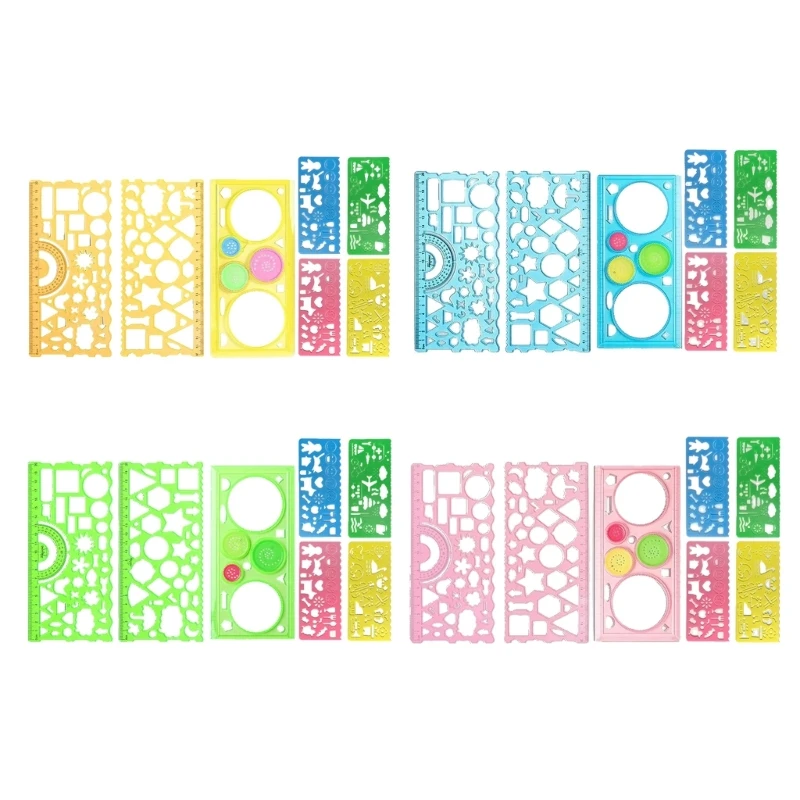 

Geometric Drawing Template Stencils Drawing Ruler Multi-Function Measuring Ruler