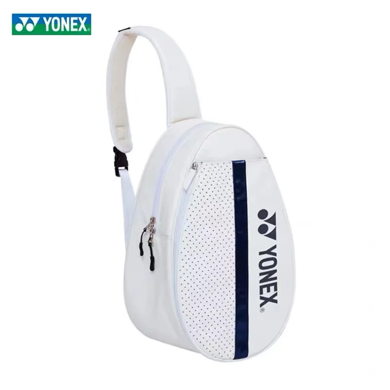 2023 New Yonex Tennis Badminton Racquet Bag 3 Pieces One Shoulder Mini Compact Lightweight Portable White Chest Bag Shoulder Bag 2