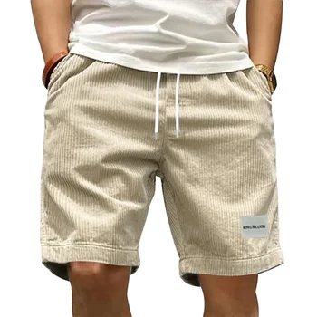 Vintage Cargo Shorts Men's Summer Trendy Retro Corduroy Short Pants Men's Casual Solid Color Shorts Sports Breathable Sweatpants 1