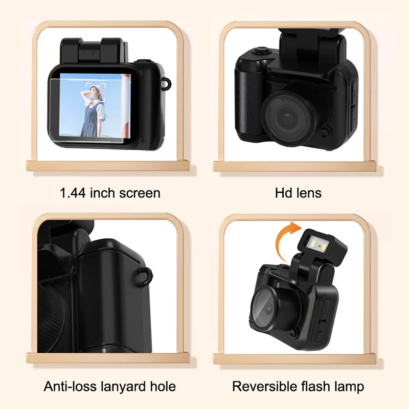 Mini Monoreflexes Style Camera Cmos With Flash Lamp And Battery Dock Portable Vi