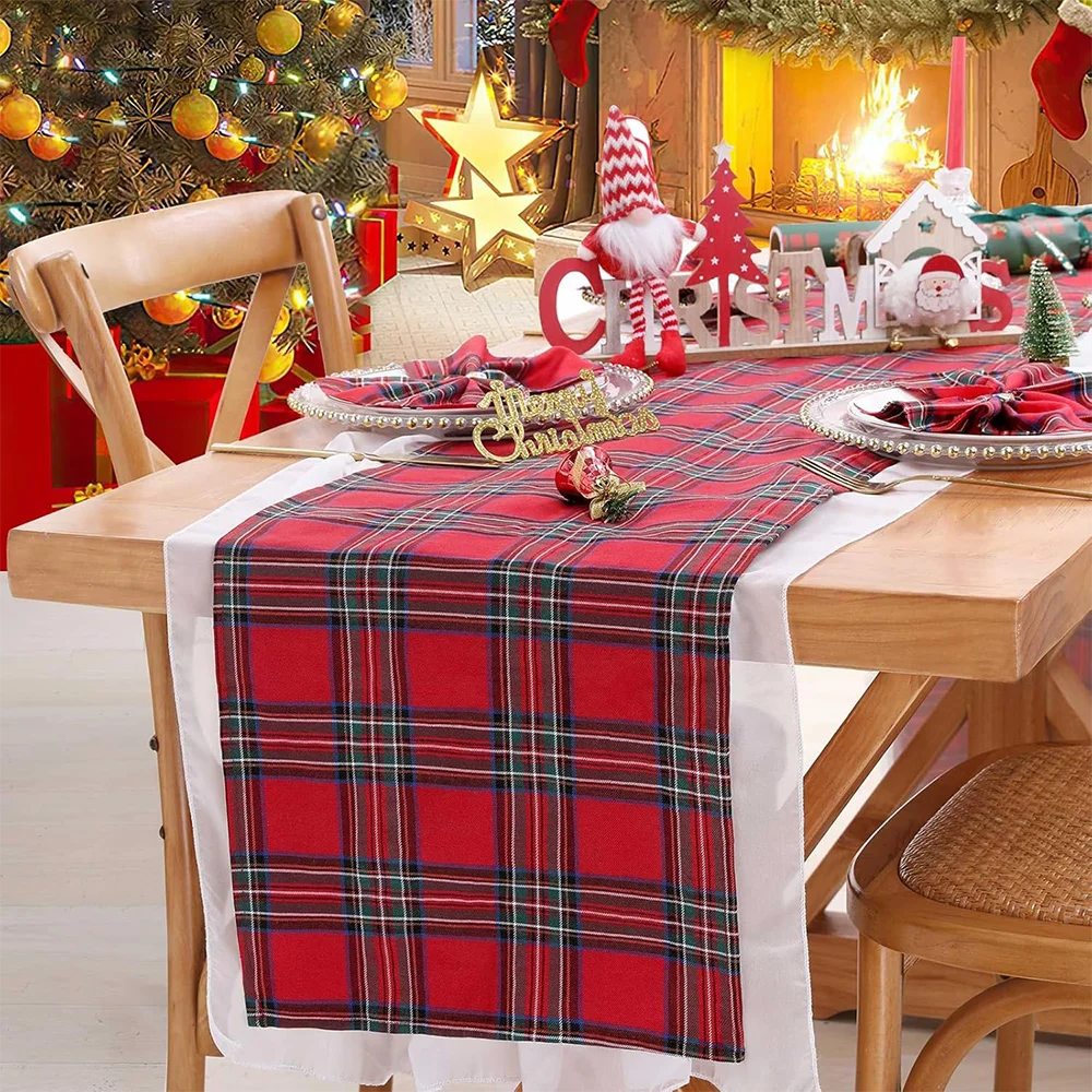 Runner da tavola Buon Natale/Tovaglia decorativa natalizia/Runner da tavola natalizi/Decorazioni natalizie/Decorazioni da tavola per le feste di Natale - Italia