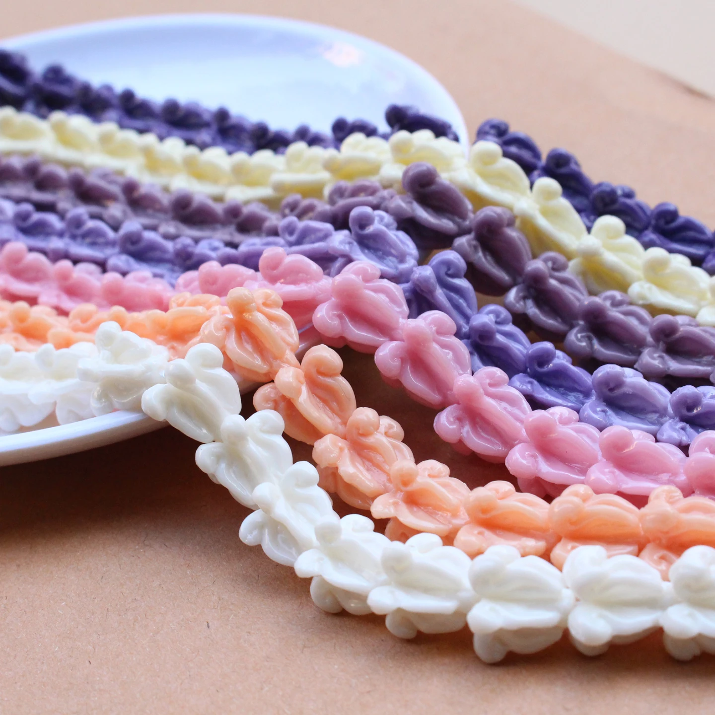 인공 산호 주름 장식 크라운 플라워 루즈 비즈 하와이 바다 스타일 쥬얼리 만들기 DIY 팔찌 목걸이 귀걸이 액세서리
