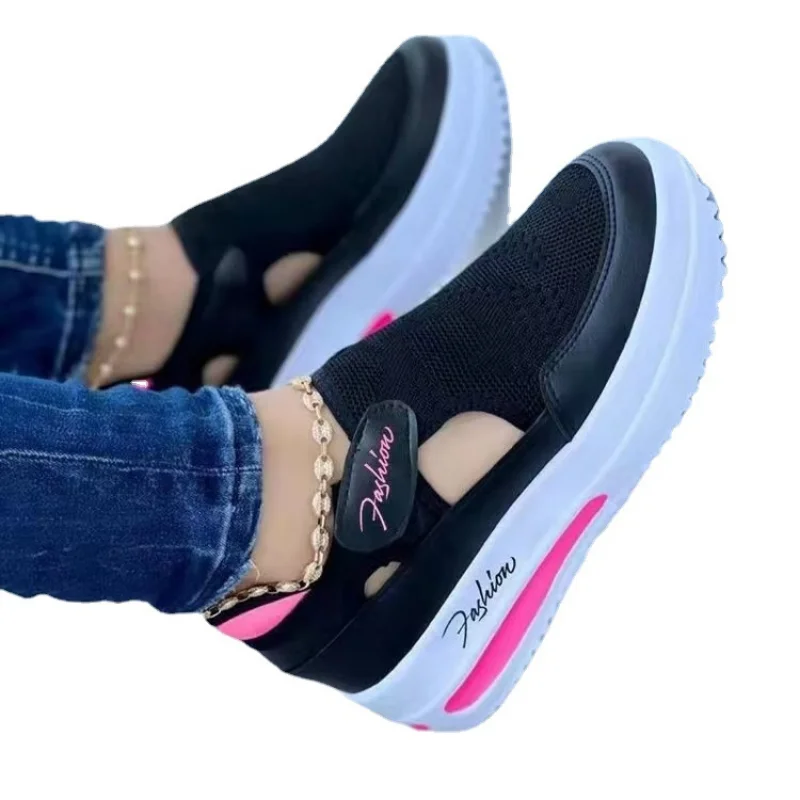 2023 Female Casual Vulcanized Shoes Sneakers Women Breathable Sport Mesh Platform Shoes Non-Slip Comfort Design Ladies Footwear