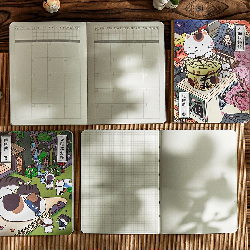 Artistic Cat-Themed Travel Journal and Planner