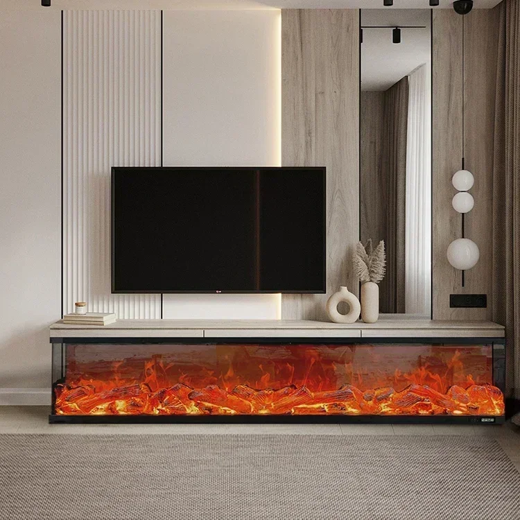 Electric Fireplace Ce Approval European Foyer 78 Inch 2000mm Super Large Wall 3 Sided Customization Decorative Home Improvement