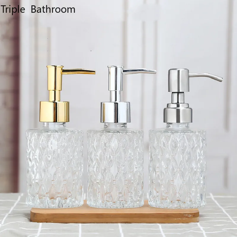 

Creative Glass Lotion Essence Gel Bottle Liquid Soap Dispenser Home Kitchen Bathroom Home Decoration Bathroom Accessories