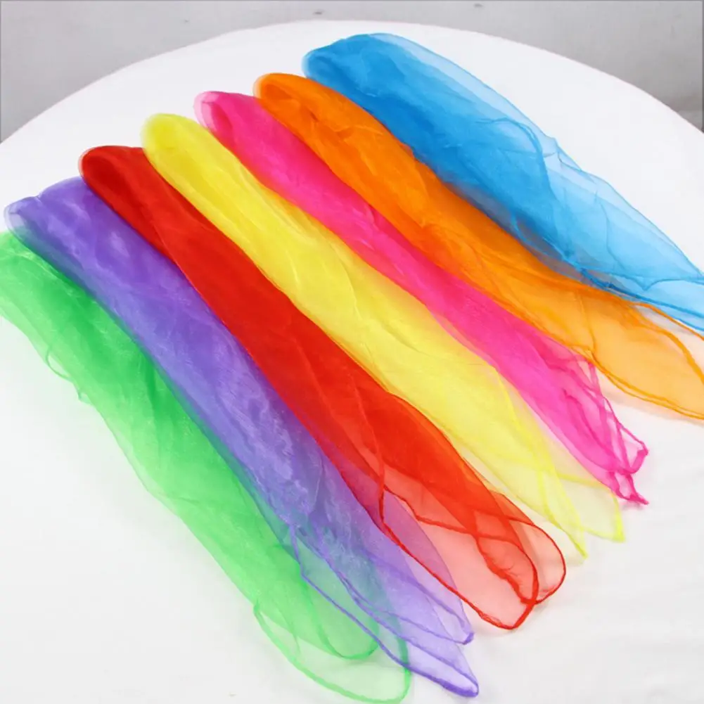 Gauze Scarf Solid Color Kerchief 2 Pcs Women's Smooth Satin See-through Mesh Kerchief Set Adjustable Lightweight Aquaman Dance