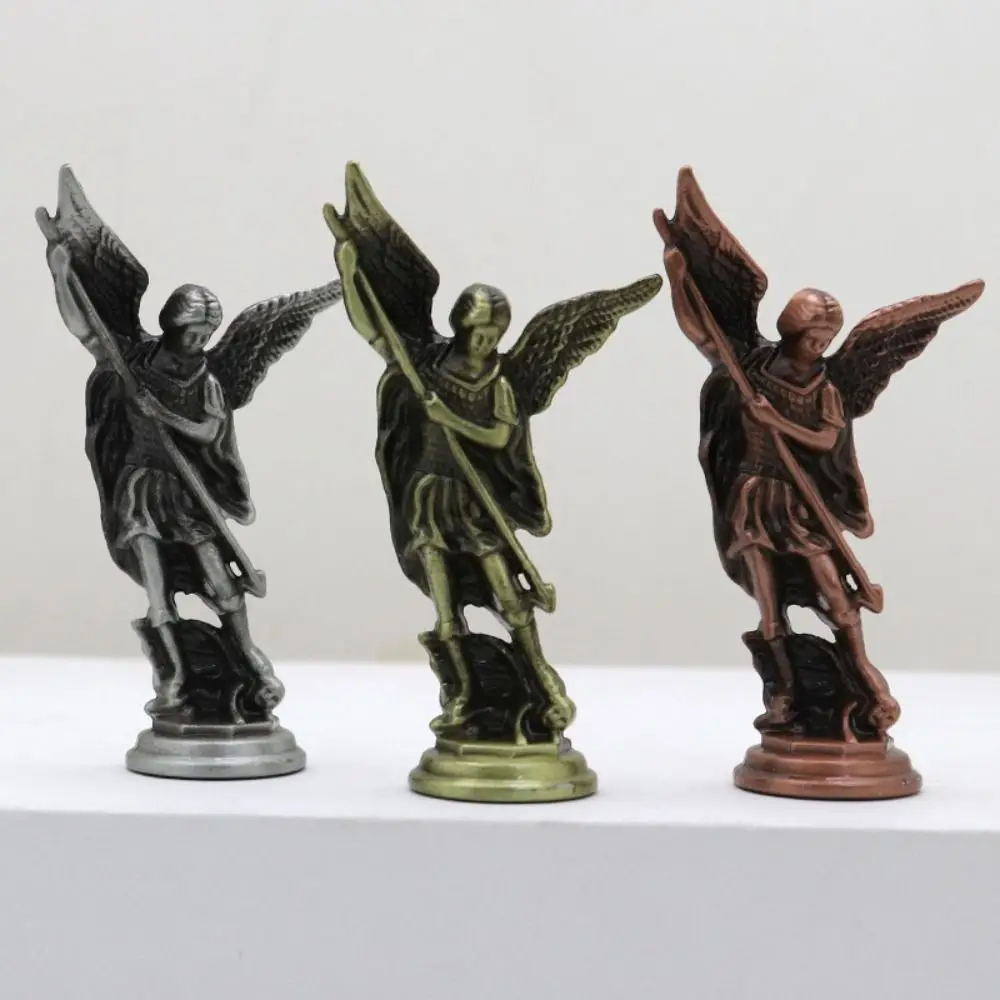 크리스천 세인트 마이클 피규어, 대천사 격파, 사탄 수호자 동상, 아연 합금 태..