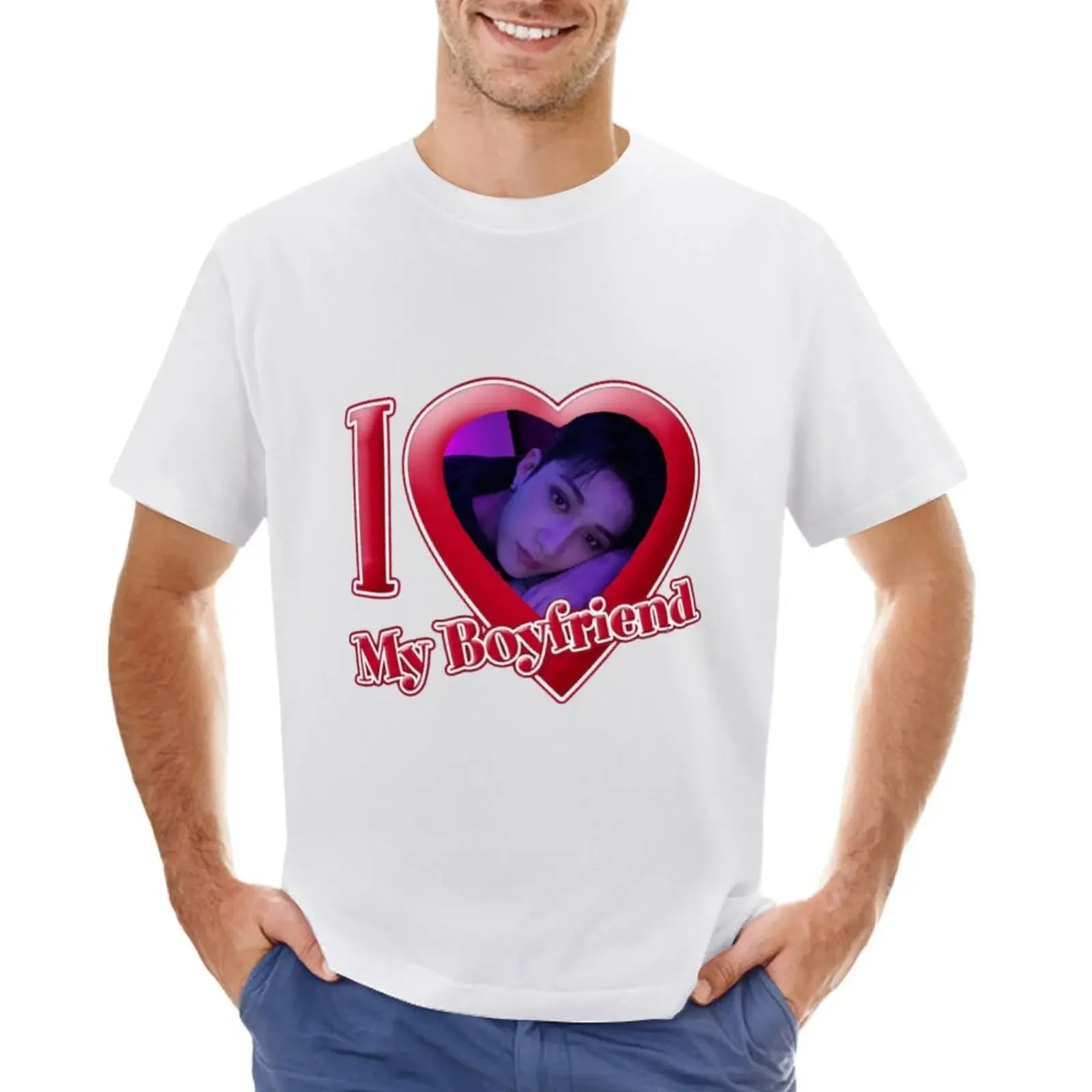 

Мужская футболка с надписью «I love my Boy» (bang chan)