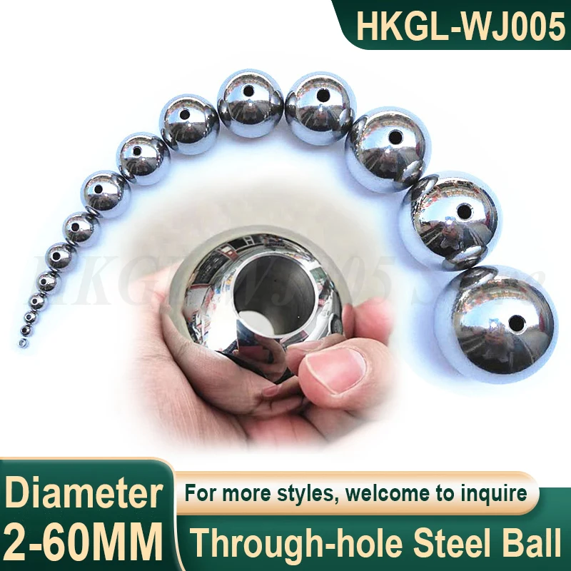 2-60mm Through Hole Stainless Steel Ball Bore 1-20mm Unthreaded Solid Drilled Ball for Hardware/Decoration/Bracelet/DIY
