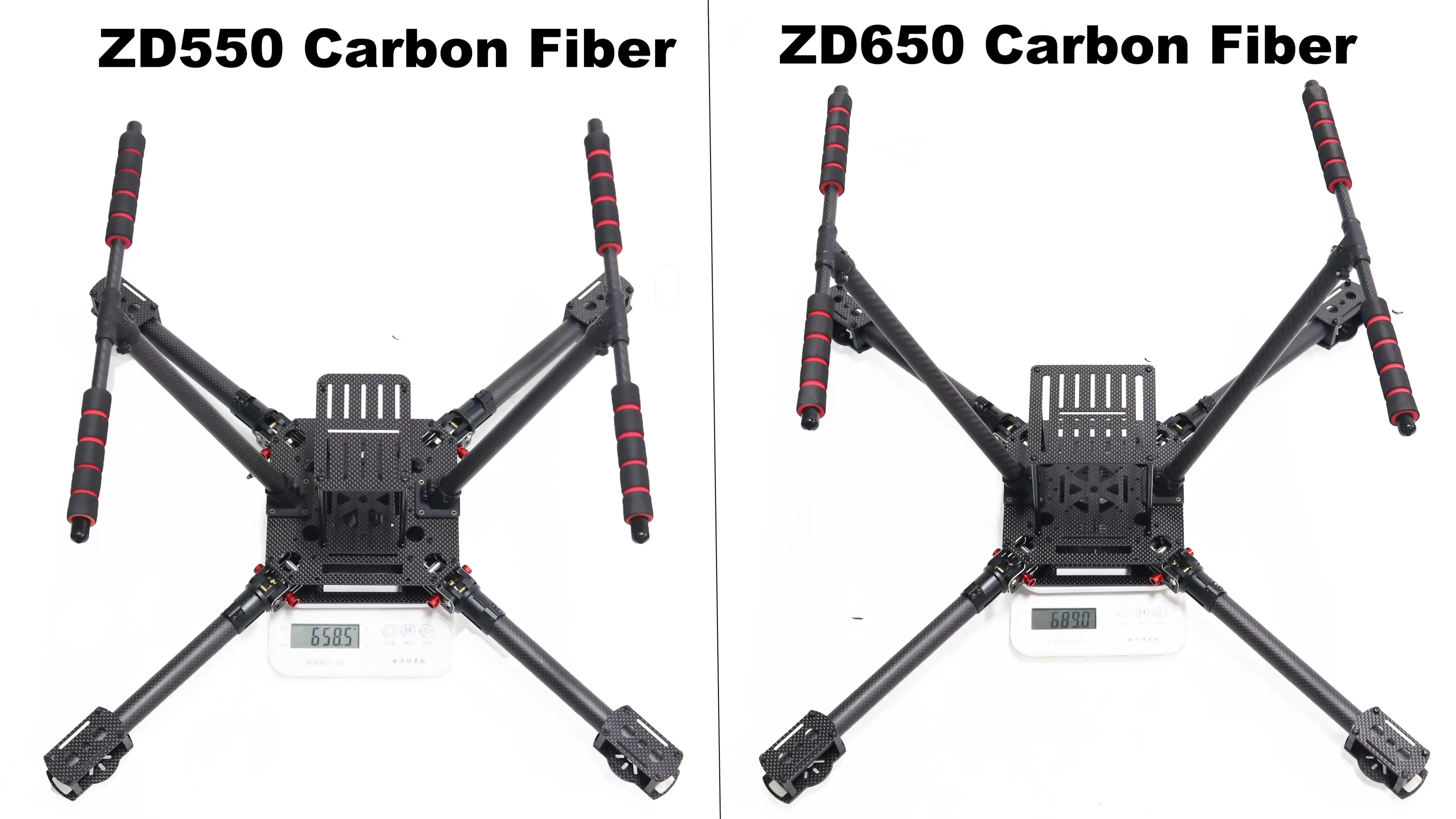 DroneHub ZD550 550mm/ZD650 650mm Carbon fiber Quadcopter Frame FPV Quad Carbon Fiber Landing Skid F550