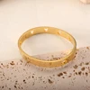 JINHUI STARS ALL ALIGNED BRACELET SET Stainless Steel Smooth Hollow Star Bangle For Women Metallic Gold Color Waterproof Jewelry 5