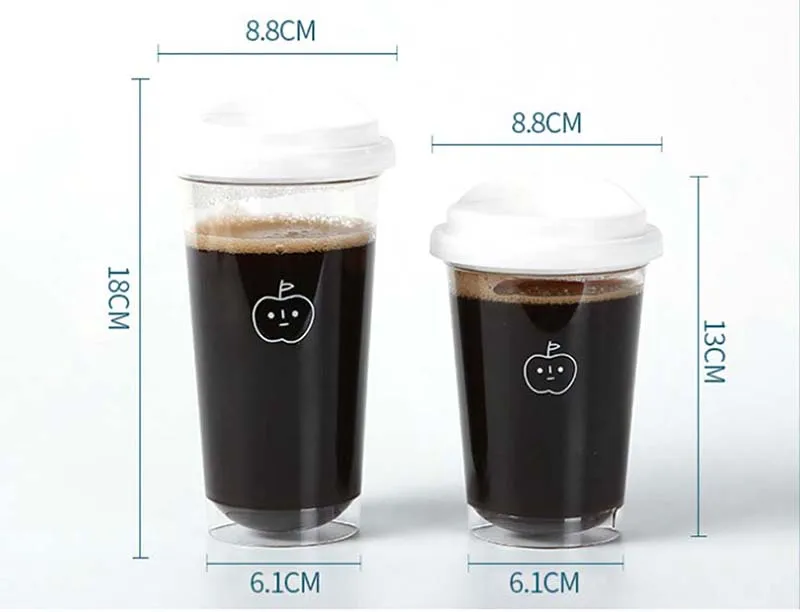 355/473ML Clear Plastic Water Bottle with Straw & Tea Strainer – Transparent Coffee Cup... - SKU PWB12373 - UGI Packaging