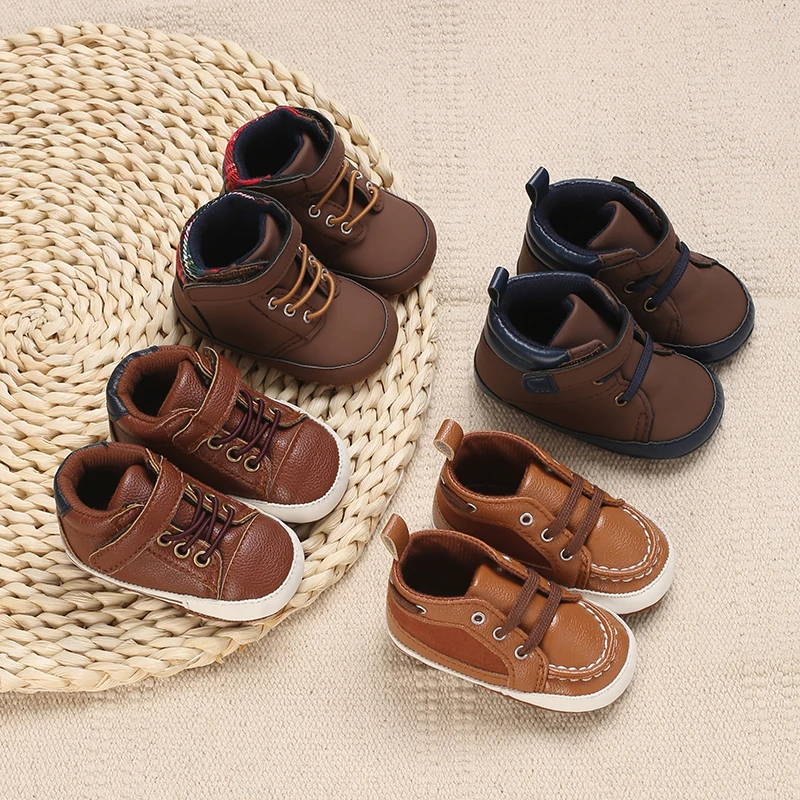 Casual Shoes Baby Shoes 3 to 18 Month for Toddler Boys and Girls Soft PU Leather Sneaker