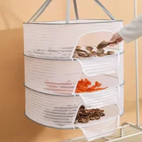 Drying Net 3layer Hanging Clothes Drying Nets for Fruit Herbs Foods Dryer Cage Breathable Storage Rack Cleaning Dry Tools 2