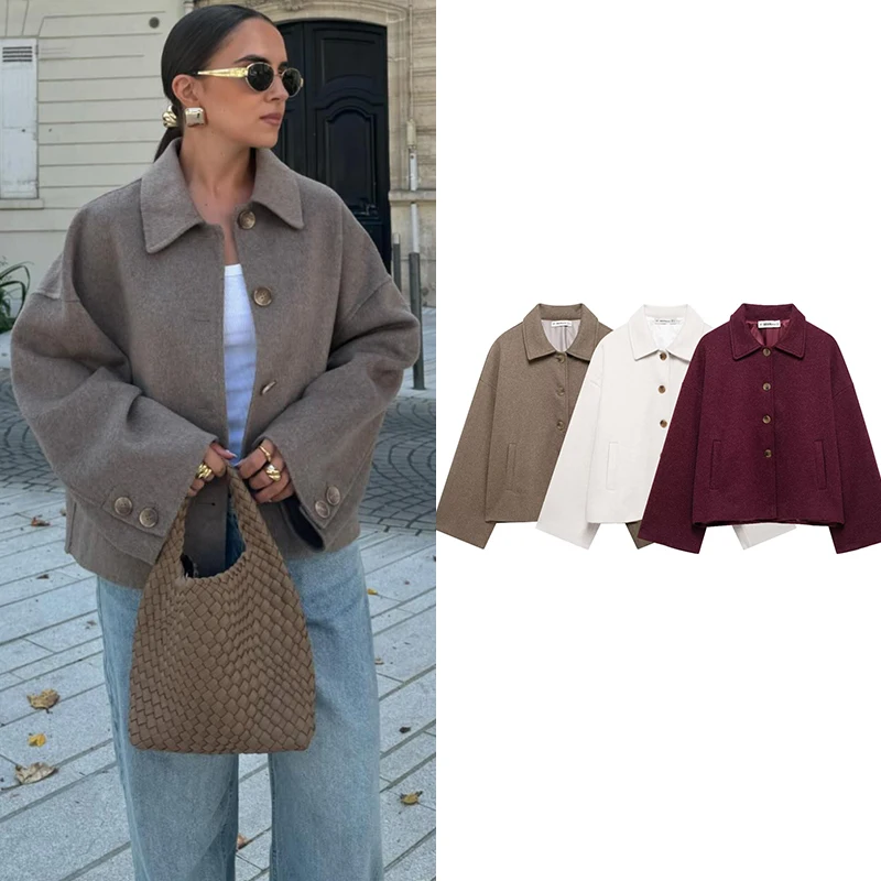 Vestes pour femmes manteaux automne 2025 nouveau Chic ample à manches longues vestes chaudes mode Joker élégant femmes rue vêtements d'extérieur pour jeunes