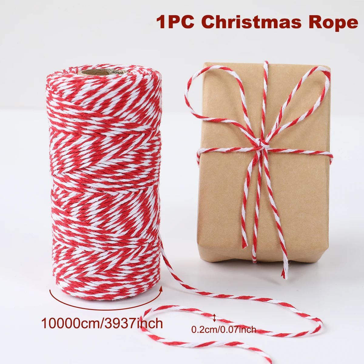 Festive Christmas Twine for Holiday Gift Wrapping & Home Decoration