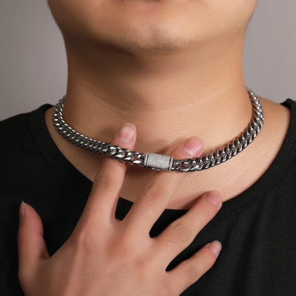 THE BLING KING Stainless Steel 8mm/10mm/12mm Cuban Chain
