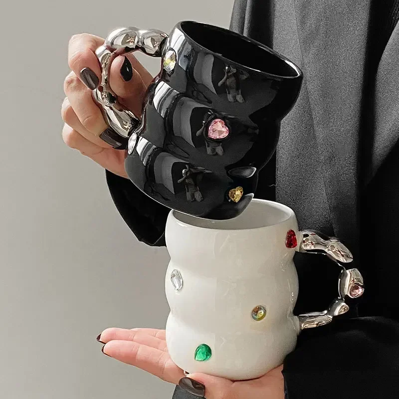 

Керамическая кружка AhunderJiaz в стиле ретро, утолщенная кружка для молока с ручкой, домашний набор посуды для напитков, подарок на день рождения