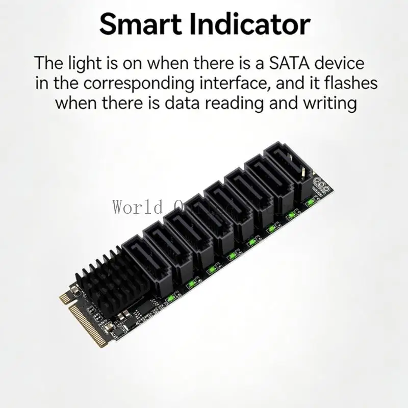 M.2 NVME PCIE 8 포트 SATA3.0 어댑터 추가 카드 6Gbps 섀시 서버 87HC