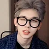 Stylish Fashion Reading Glasses for Women Men Round Frame Anti-blue Light Far Sight Eyeglasses Oversized Prescription Glasses 5