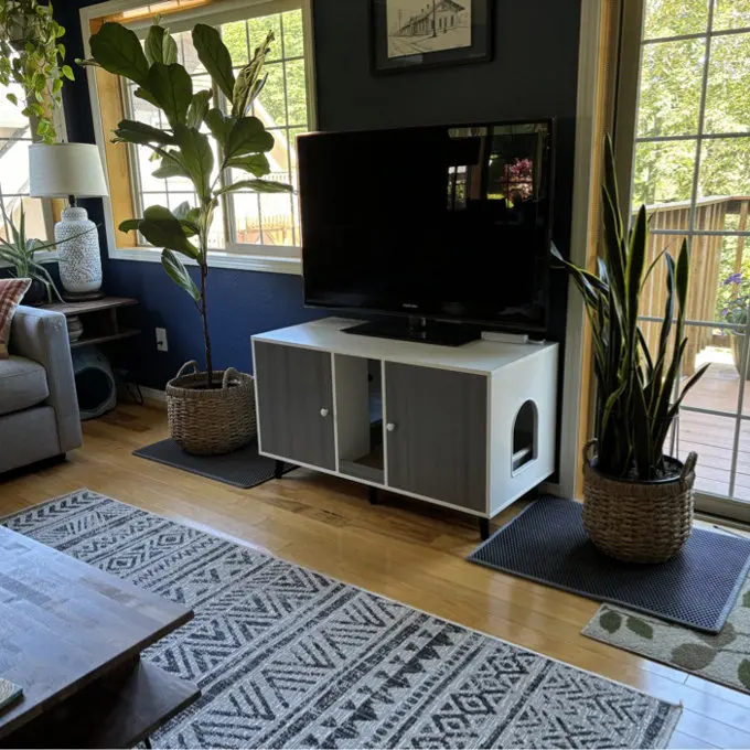 Modern Wood Cattery Cat Kennel Pet House Furniture Hidden Cat Toilet Litter Box Multifunctional Villa Indoor Wooden