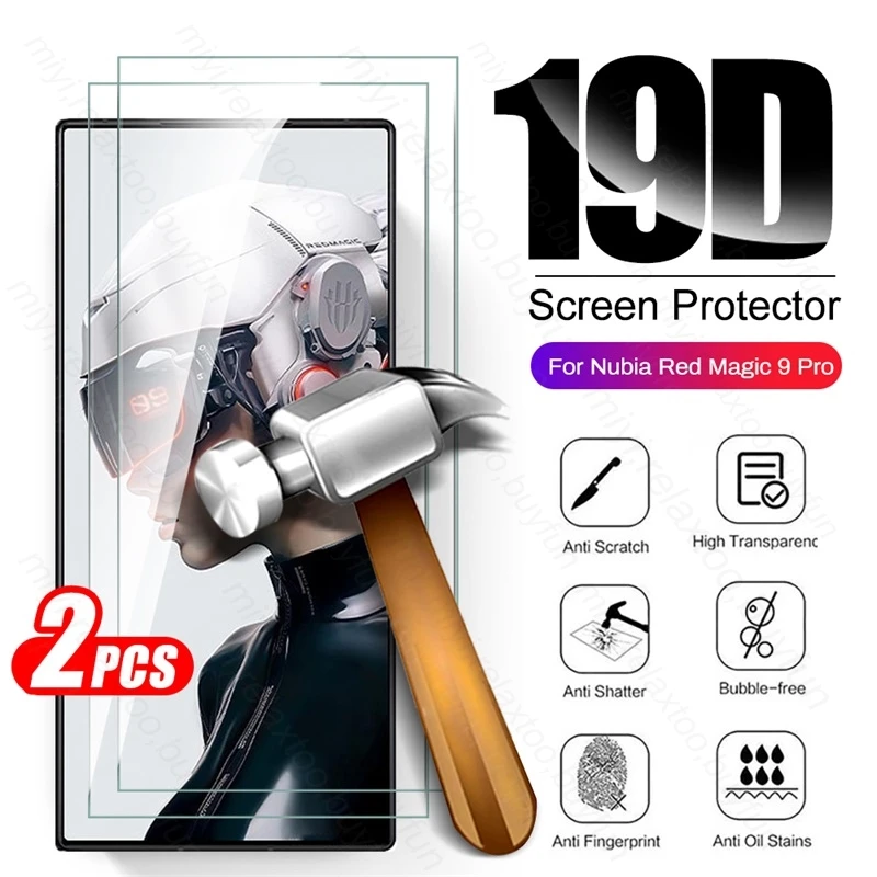 Per Zte Nubia Red Magic 9 Pro 5G Glass 2Pcs Full Cover Vetro Protettivo Red Magic 9 Pro Plus Pro + Pellicola Proteggi Schermo Premium