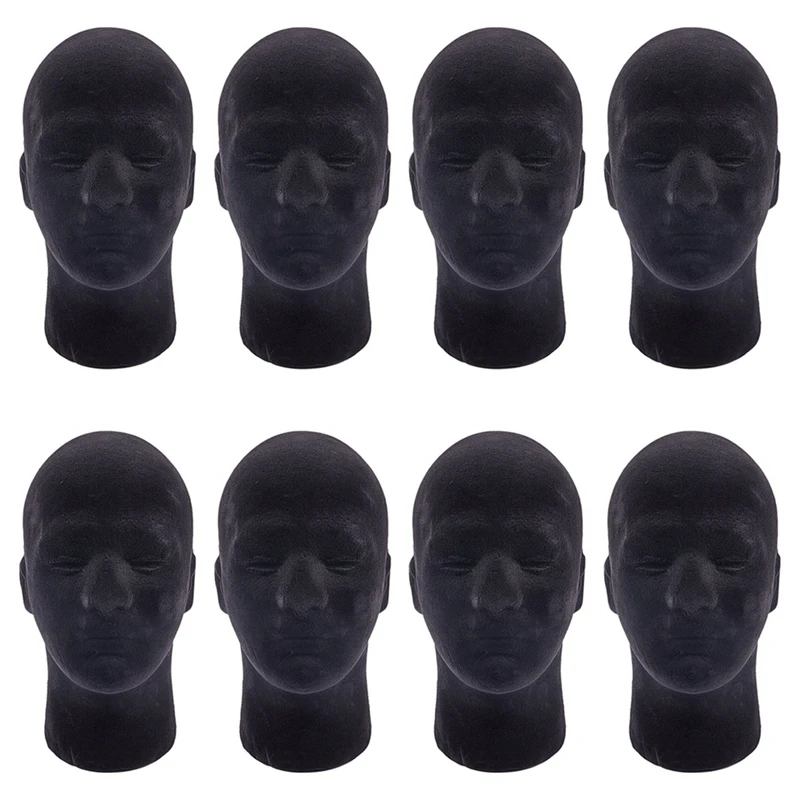 8x-maschio-schiuma-manichino-manichino-modello-testa-parrucche-occhiali-cap-espositore-nero