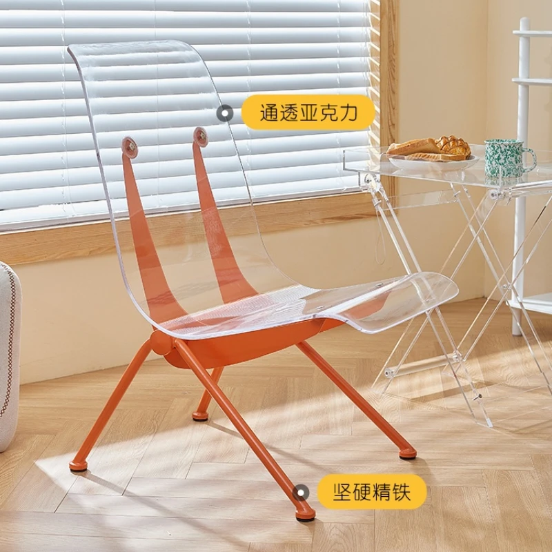 

Прозрачный акриловый стул в скандинавском стиле со спинкой