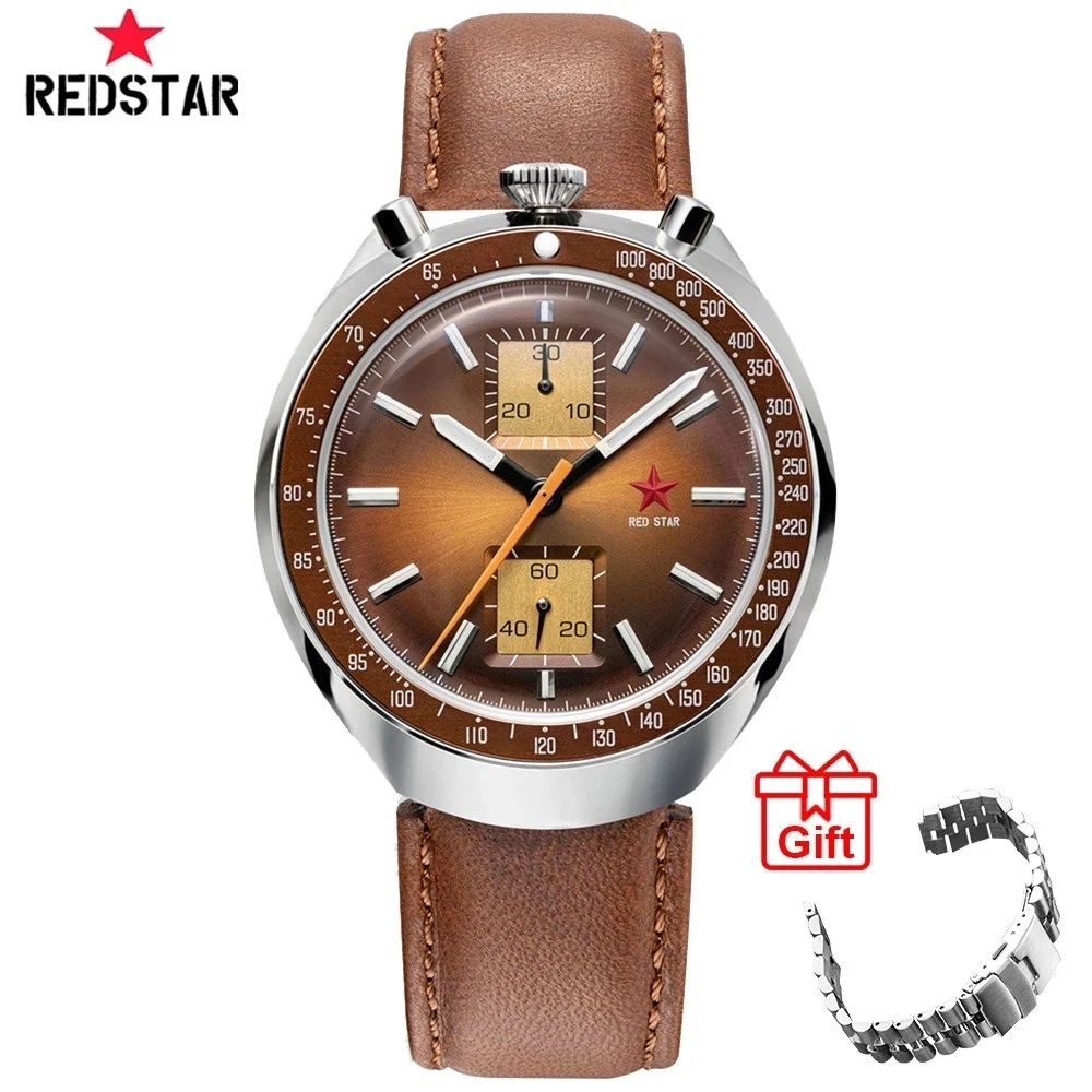 Red Star Seagull 1963 Chronogaph 42Mm Uomo Super Luminoso Meccanico Uomo Orologi 21 Zuan Orologio Impermeabile Pilota Orologi Da Polso St19