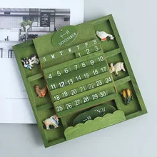 Calendrier mural rétro perpétuel en bois, accessoires créatifs et Cool pour photographie, bureau et maison