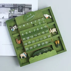 Calendrier mural rétro perpétuel en bois, accessoires créatifs et Cool pour photographie, bureau et maison 