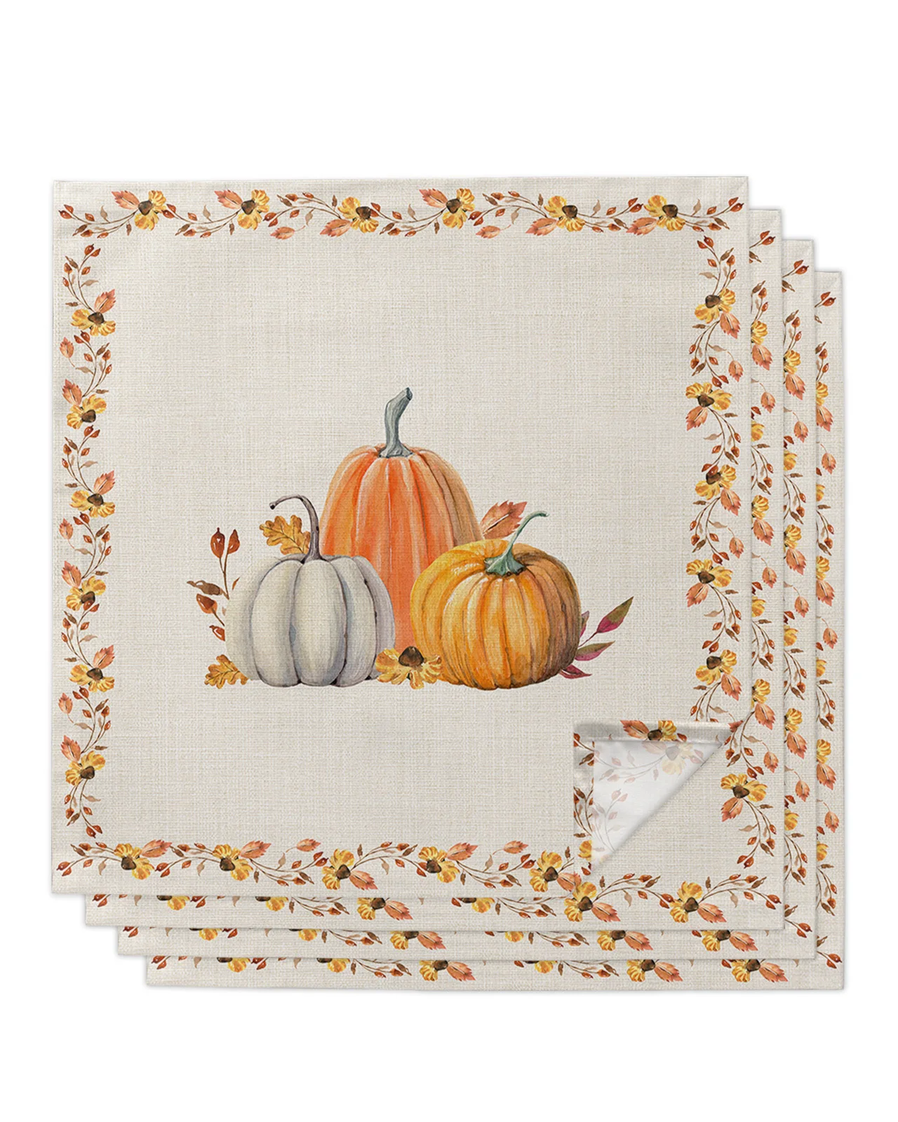 

4/6/8pcs Autumn Pumpkin Maple Leaf Table Napkins Cloth Restaurant Table Napkins Wedding Banquet Decor Cloth Napkins