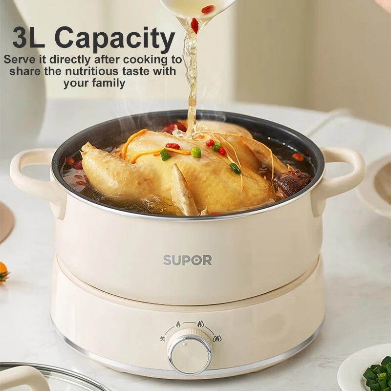 Supor Electric Frying Pan Household Multi-function Electric Heating Pot  One-piece Cast Iron Electric Steamer 220v 15l - Electric Food Steamers -  AliExpress