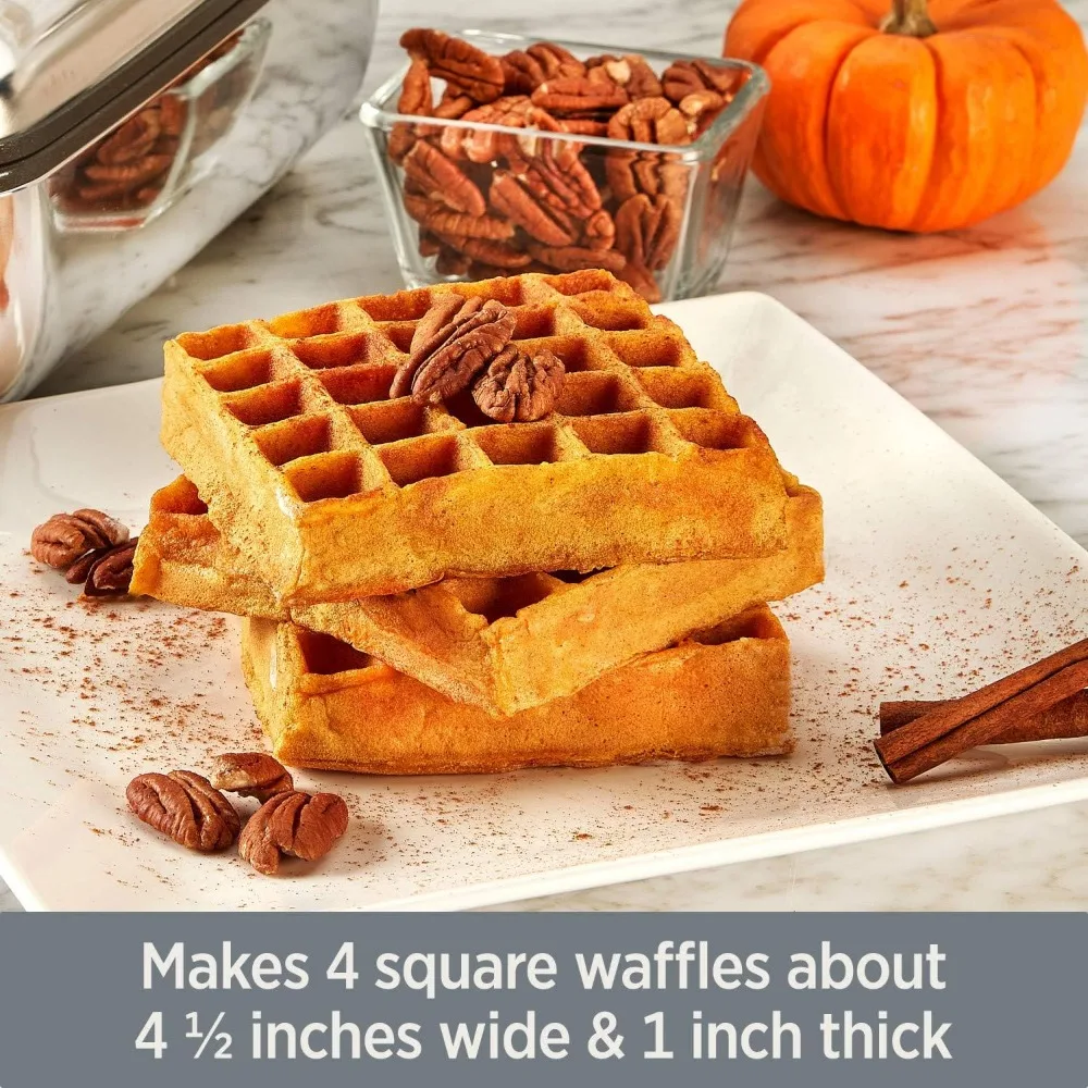 All-Clad 2100046968 99010GT Stainless Steel Belgian Waffle Maker with 7 Browning Settings, 4-Square, Silver 3