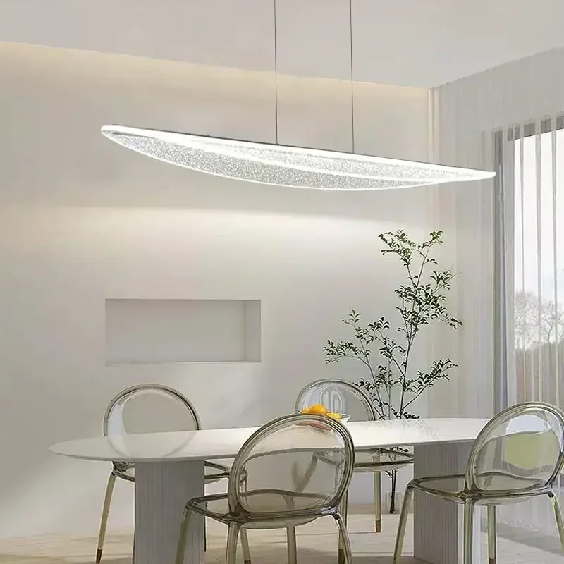 북유럽 긴 곡선 LED 샹들리에, 식당 찻방 음식 테이블 사무실 책상 펜던트 램프, 홈 장식, 걸이식 조명 고정장치