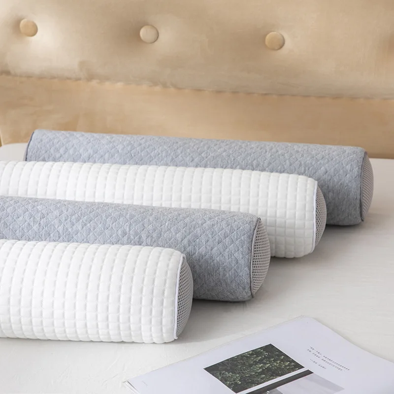 

Bamboo Round Cervical Roll Cylinder Bolster Pillow with Removable Washable Cover Ergonomically Designed for Head PE Hose Filling