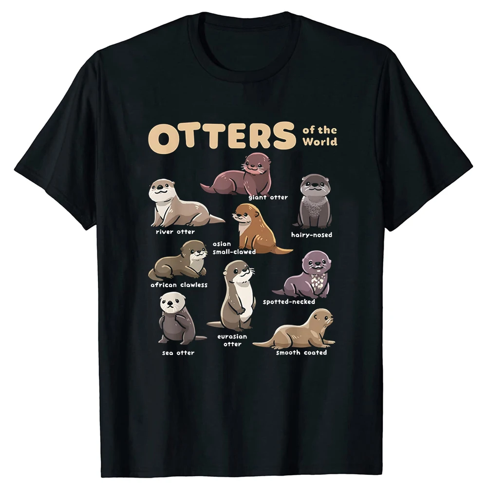 Sea Otter World: Educational Casual Unisex Cotton T-Shirt