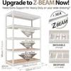 House Z-Beam White Heavy Duty Garage Storage Shelving Adjustable 5-Tier Metal Shelves Laminated Shelf Industrial Utility 2