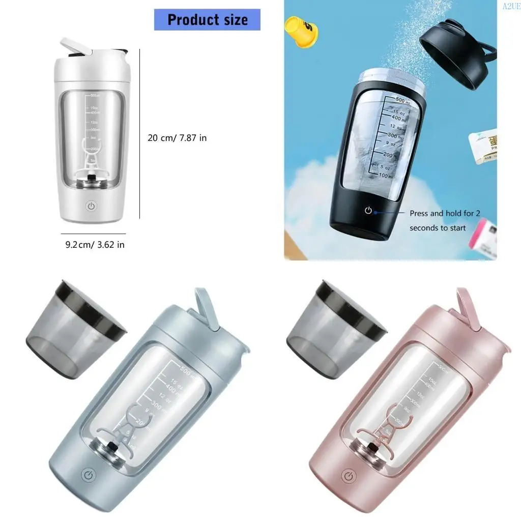 A2UE USB Rechargeable Portable Protein Mixer Electric 650ml for Shakes and 1