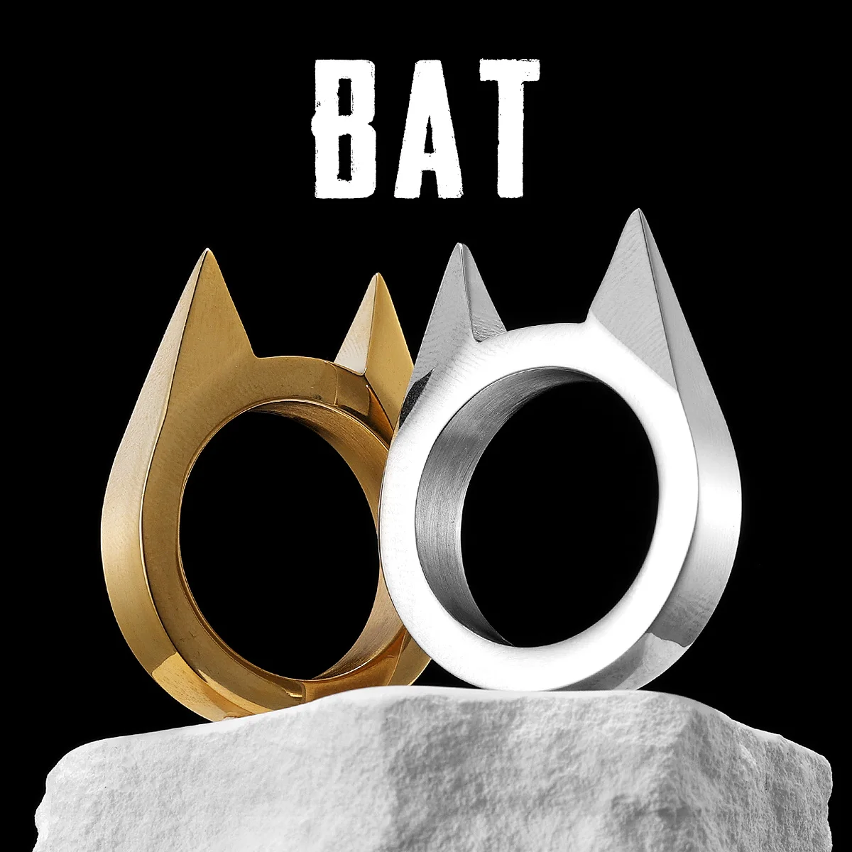 Мужские и женские кольца «летучая мышь», из нержавеющей стали