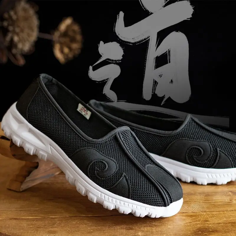 summer chinese style taoist priest kungfu shoes tai chi wu dang martial art sneaker antiskid men casual morning exercise shoes