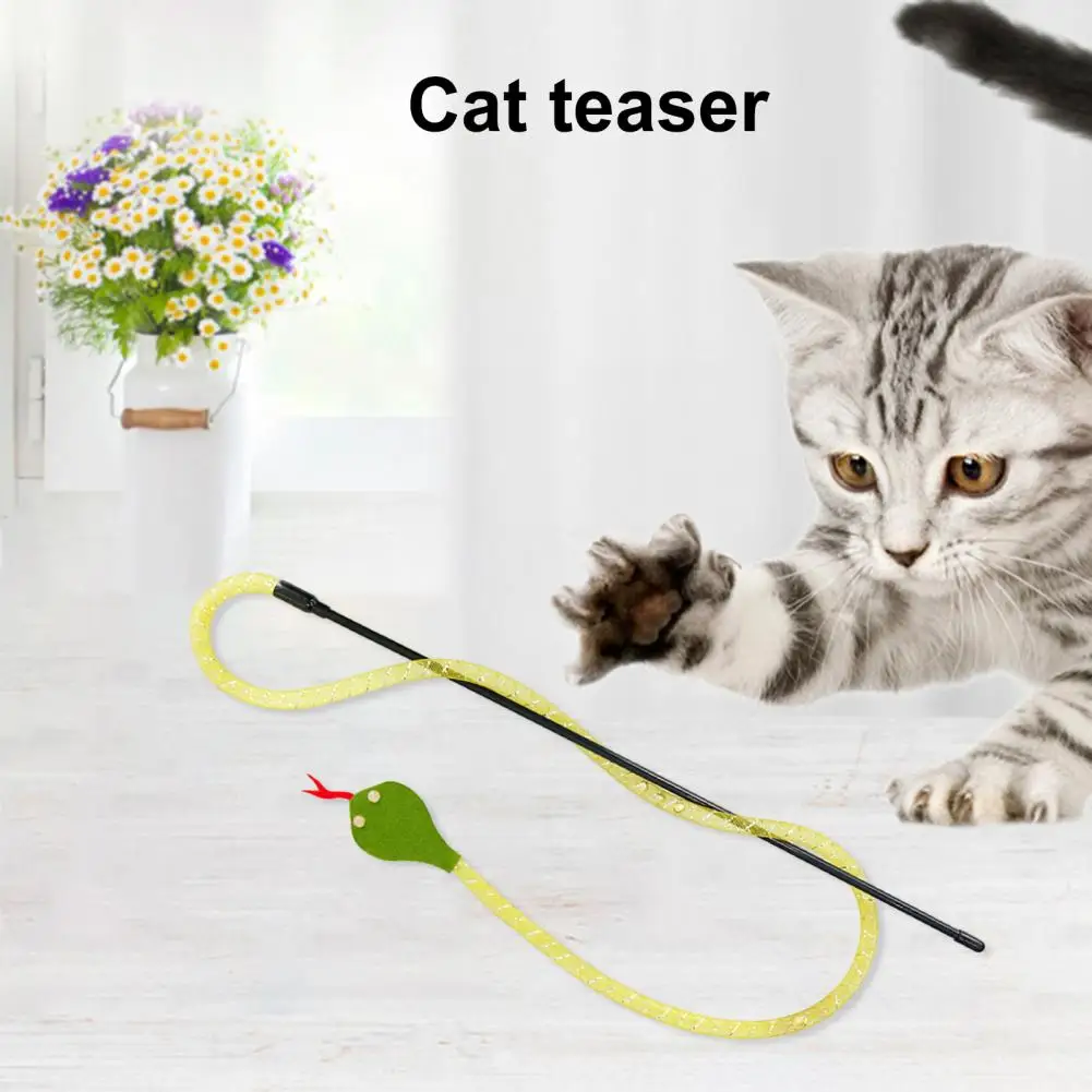 

Scratch-resistant Cat Toy Realistic Snake Design Teasing Stick Bite-resistant Cat Toy for Boredom Relief Endless Fun Funny Cat