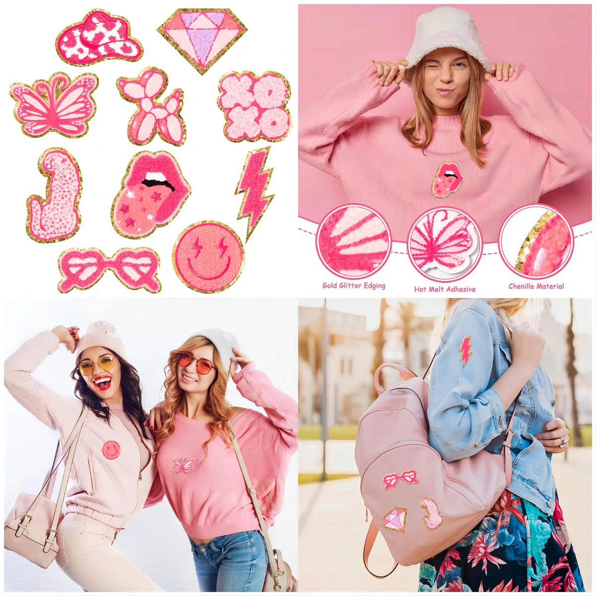 40 Toppe Termoadesive Cuori E Fiori - Kit Decorazione Vestiti Fai Da Te - Foto 9