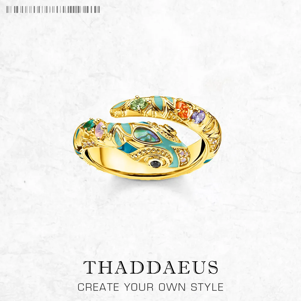 

Golden Magical Snake Ring Europe Fashion Classic Jewerly For Women Gift In 925 Sterling Silver