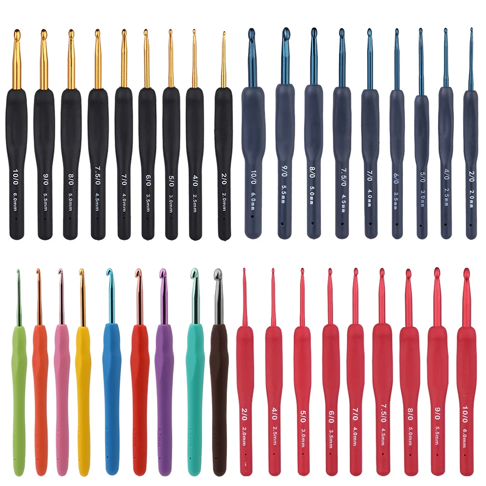 Crochet Hook Kit Soft Handle Knitting Crochet Needles DIY Hand Knitting Accessories for Beginners