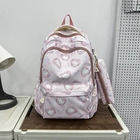 Hello Kitty Sanrio Backpack With Pencil Bag Cinnamoroll Kuromi Anime Large Capacity Schoolbag Kids Girl Travel Commute Knapsack 4