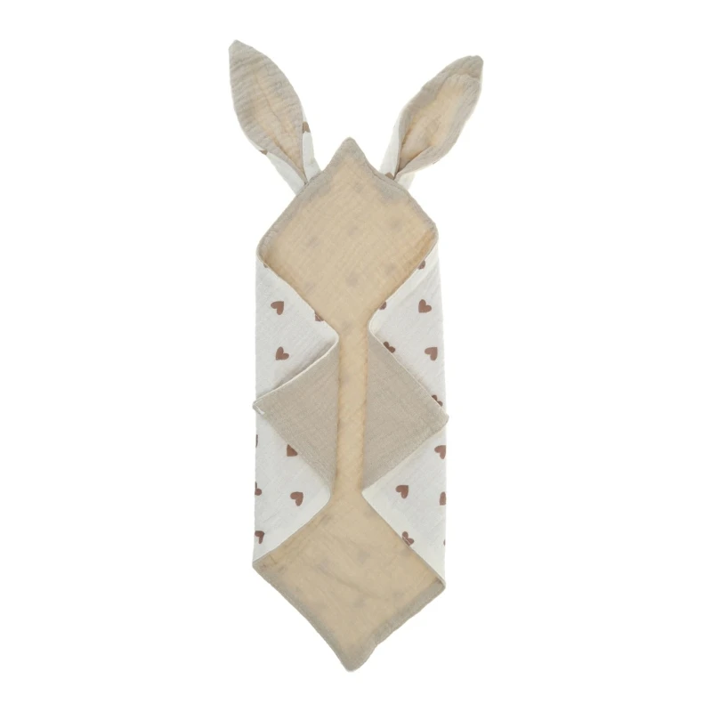 Manta seguridad para bebé, toalla relajante para recién nacido, sonajero, Baberos para dentición conejo, pañuelo para y