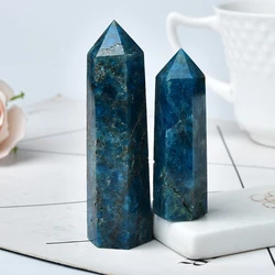36 Color Crystal Point Wand: Natural Stone Healing Energy - 70-80mm (Dark Blue Apatite)